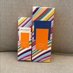 Relevant 2 Piece Set Skincare Beam & Glow Serum + Lights Out Mask